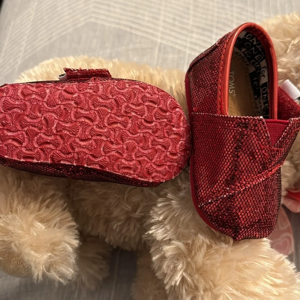 Red Sparkle Toddler TOMS